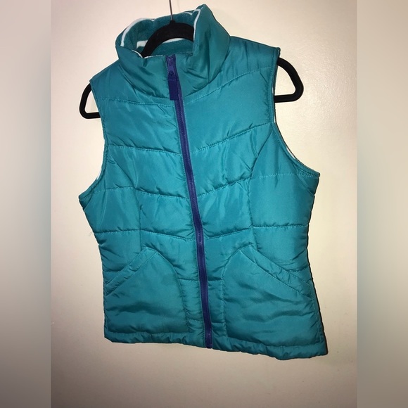 EVERLAST Womens Fleece Lined Puffer Teal Vest Jacket Size Medium - Picture 3 of 12